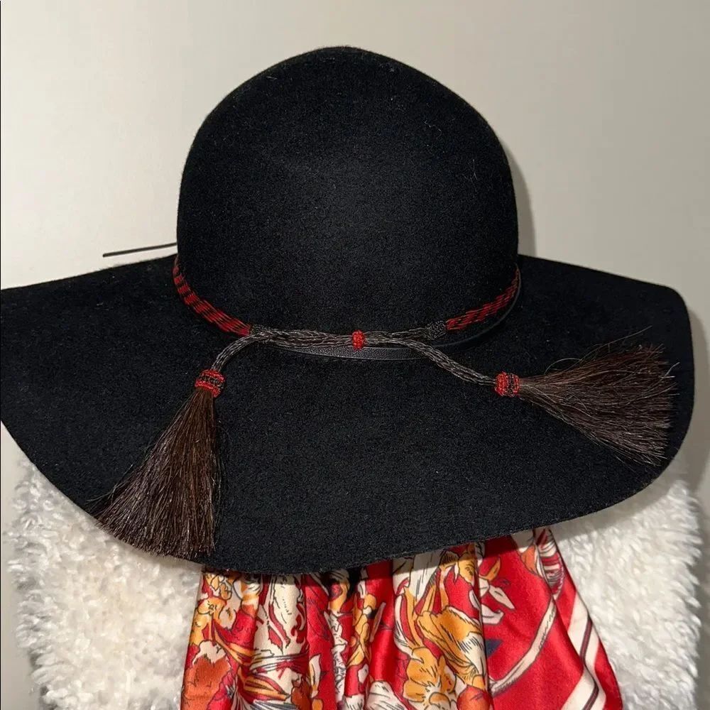 Handcrafted Braided Horse Hair Red Black Brown Adjustable Hat Trim Accessory